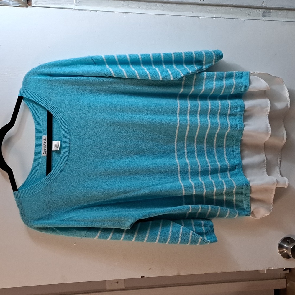North style blue blouse size 1X